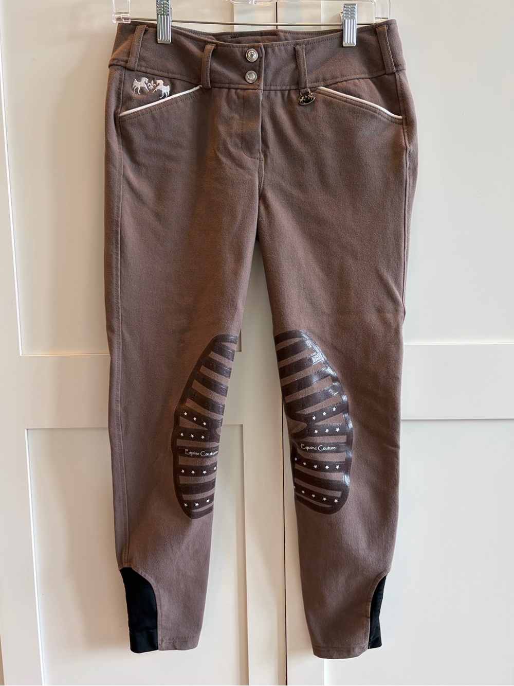 Equine Couture Women's Darsy Silicone Knee Patch Breeches Brown Size 26